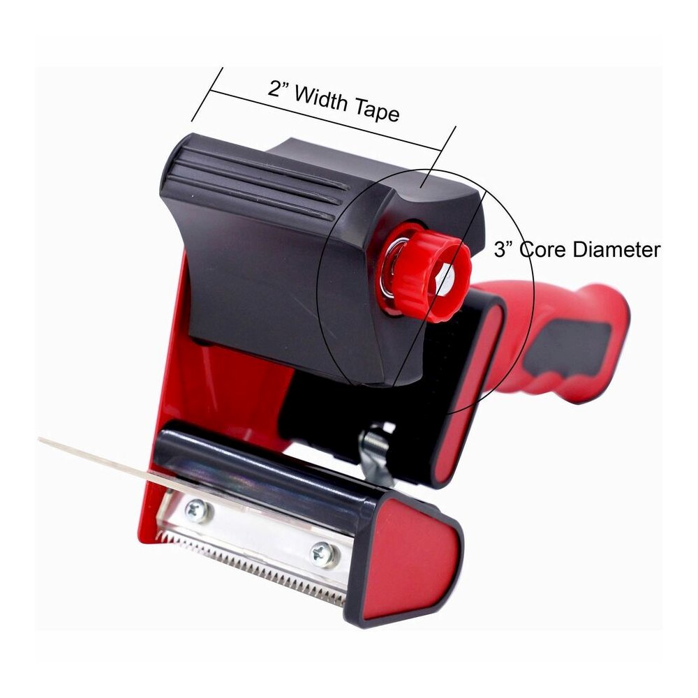 Sparco 3" Packaging Tape Dispenser - 3" Core - Ergonomic Design, Adjustable Tension Mechanism, Durable - Red, Black - 1 Each. Picture 9