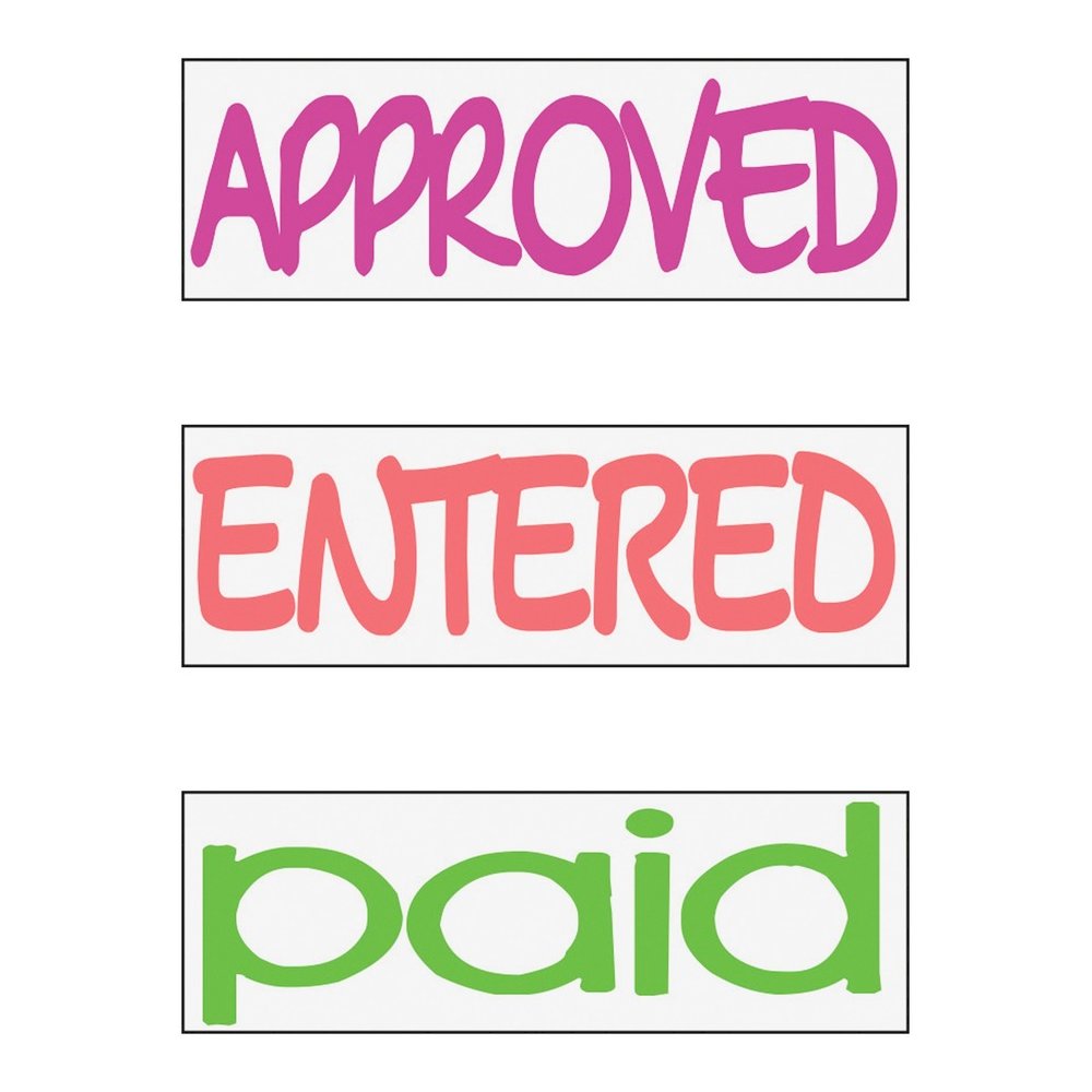 stackSTAMP Stamp Message Stack Set - Message Stamp - APPROVED, ENTERED, PAID - 1.81" Impression Width x 0.63" Impression Length - Assorted - 1 Each. Picture 2