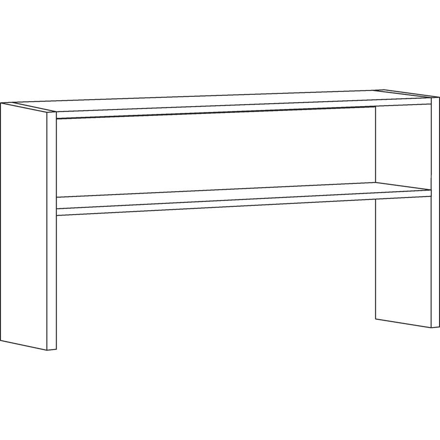 Lorell Fortress Modular Series Stack-on Hutch - x 72" Width - Material: Steel - Finish: Charcoal - Grommet, Cord Management - 1 Each. Picture 3