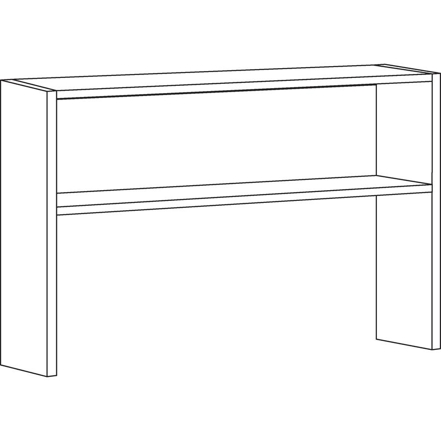 Lorell Fortress Modular Series Stack-on Hutch - x 60" Width - Material: Steel - Finish: Charcoal - Grommet, Cord Management - 1 Each. Picture 3
