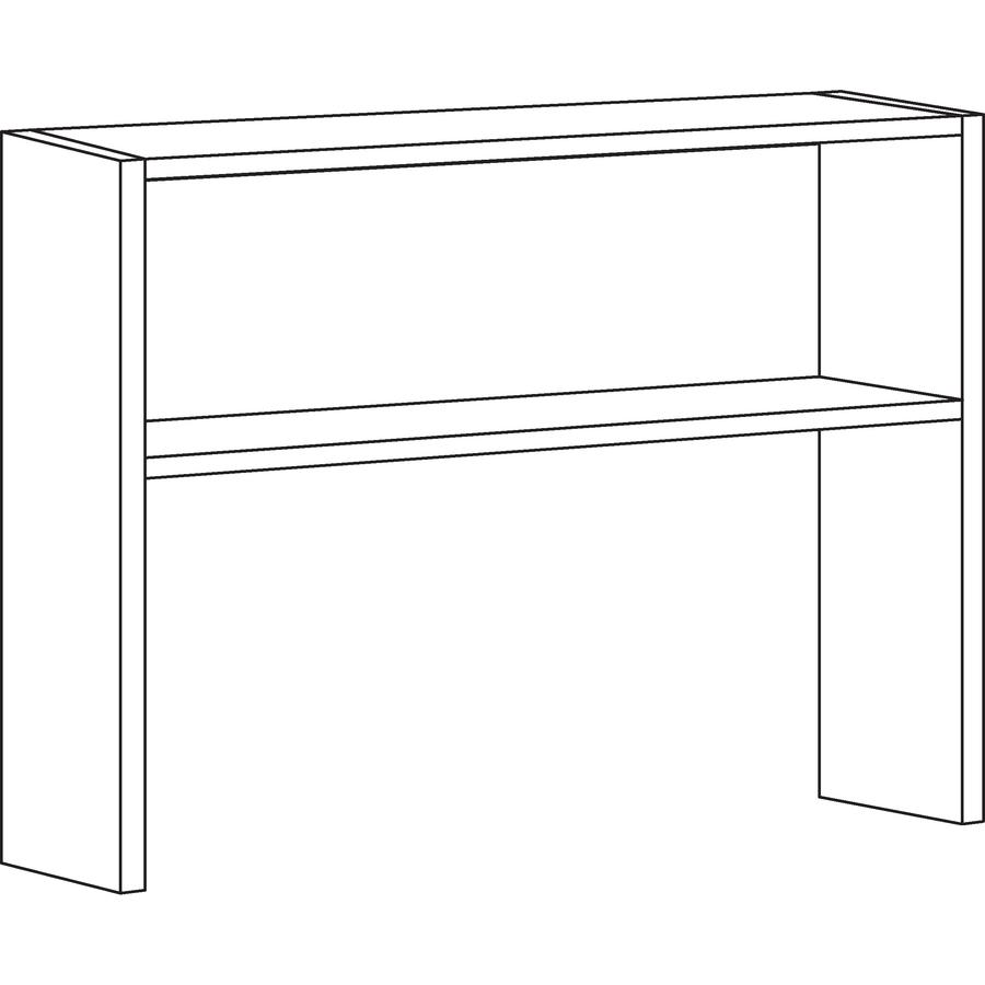 Lorell Fortress Modular Series Stack-on Hutch - x 48" Width - Material: Steel - Finish: Charcoal - Grommet, Cord Management - 1 Each. Picture 3