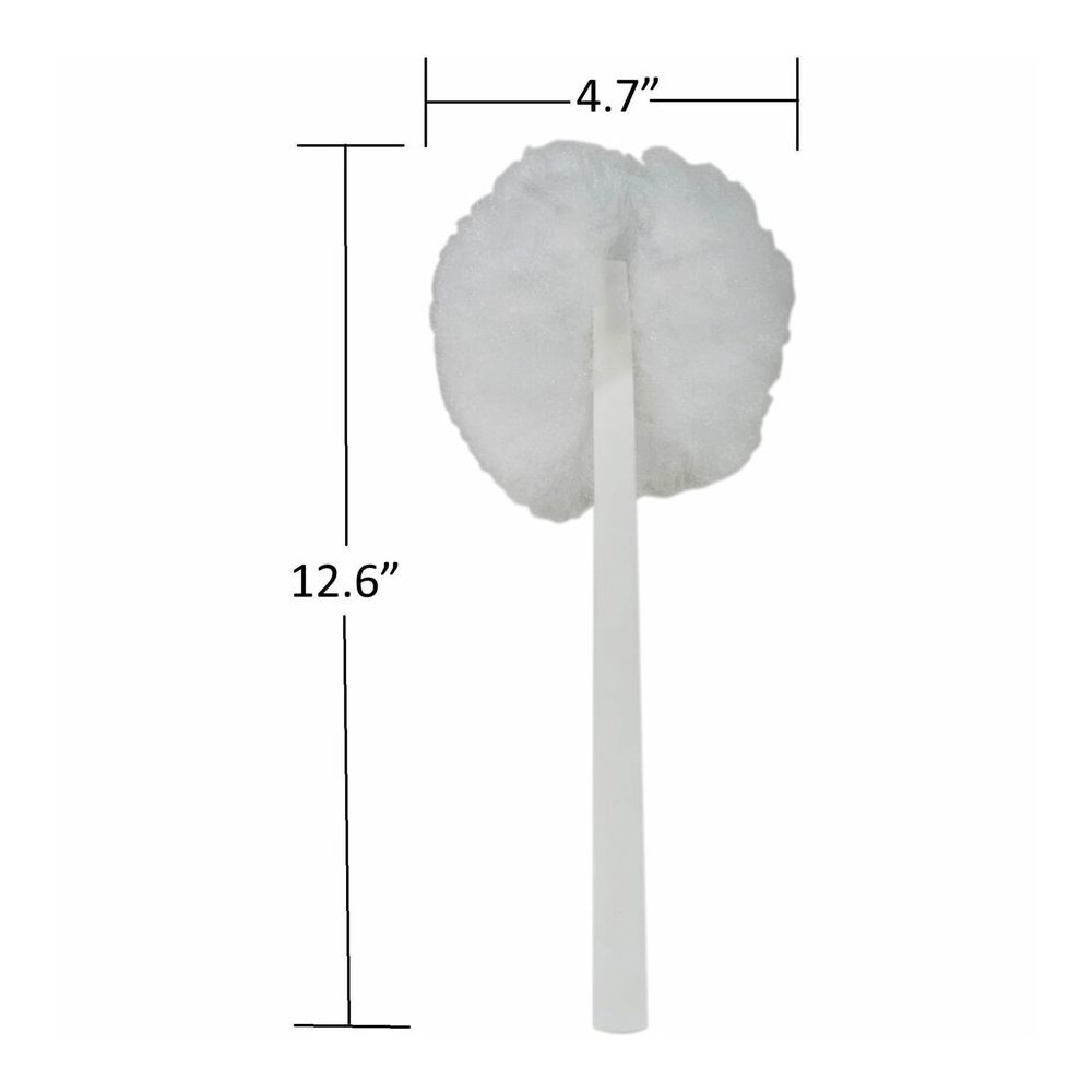 Genuine Joe Toilet Bowl Mop - 4.50" Height Head - 12" Length Plastic Handle - Durable, Scrubber Strip, Acid Resistant - White - 25 / Carton. Picture 6
