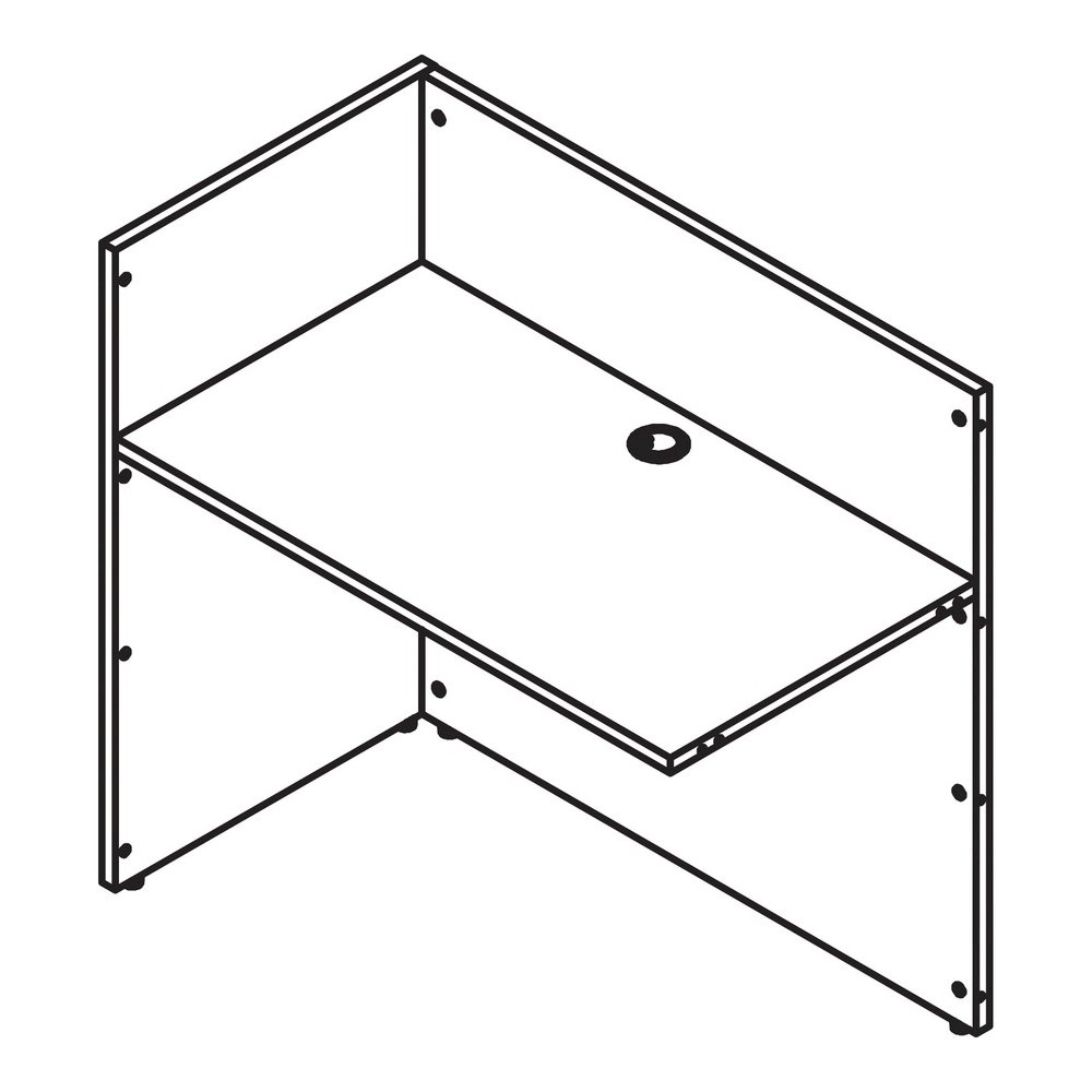 Lorell Essentials Series Reception Return - 41.5" Height x 42" Width x 24" Depth - Finish: Walnut Laminate - 1 Each. Picture 6