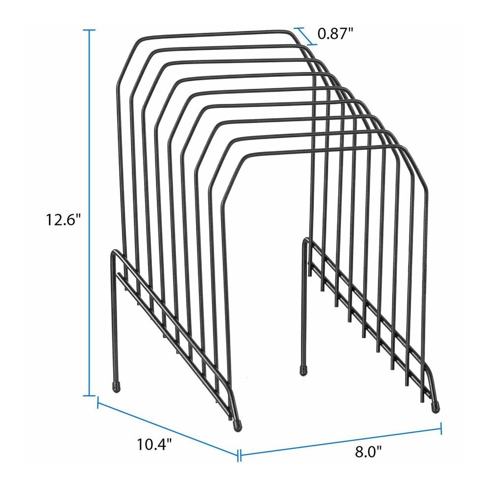 Lorell Wire File Sorter/Holder - 8 Divider(s) - Desktop - Rubber Feet - Powder Coated - Black - Wire - 1 Each. Picture 6