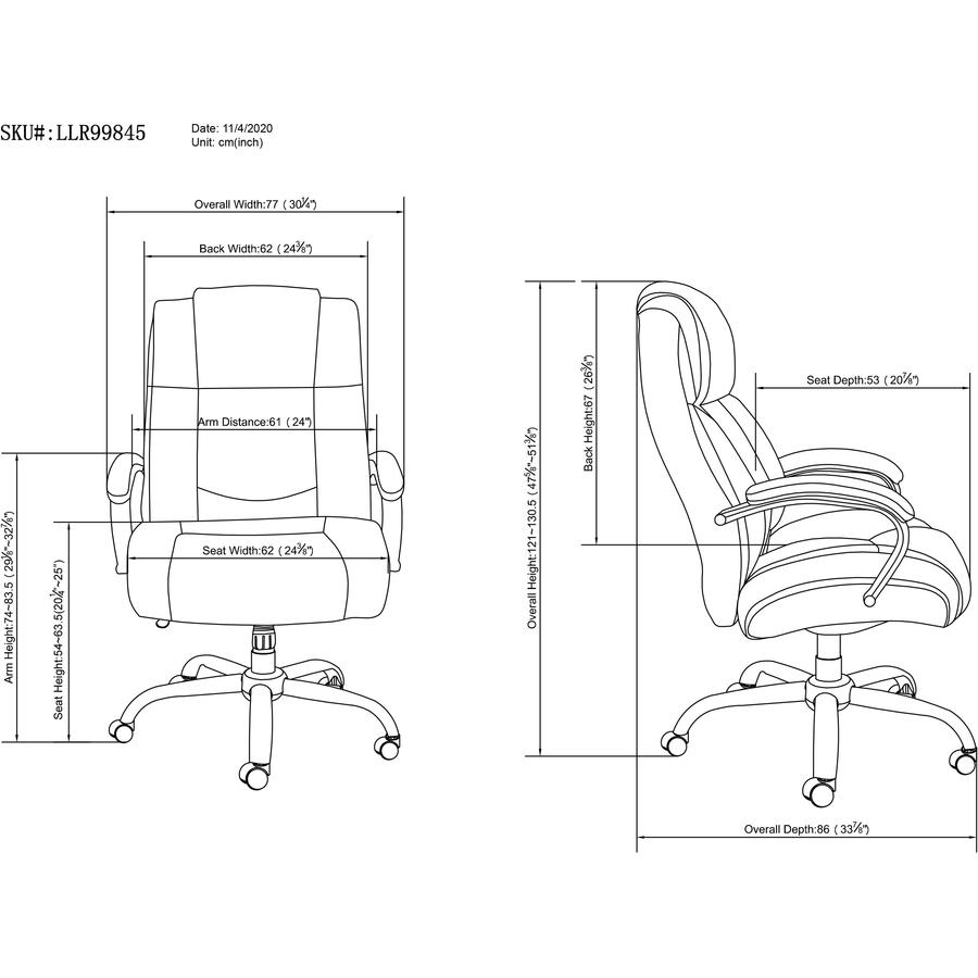 Lorell Big & Tall Chair with UltraCoil Comfort - Black - 1 Each. Picture 12