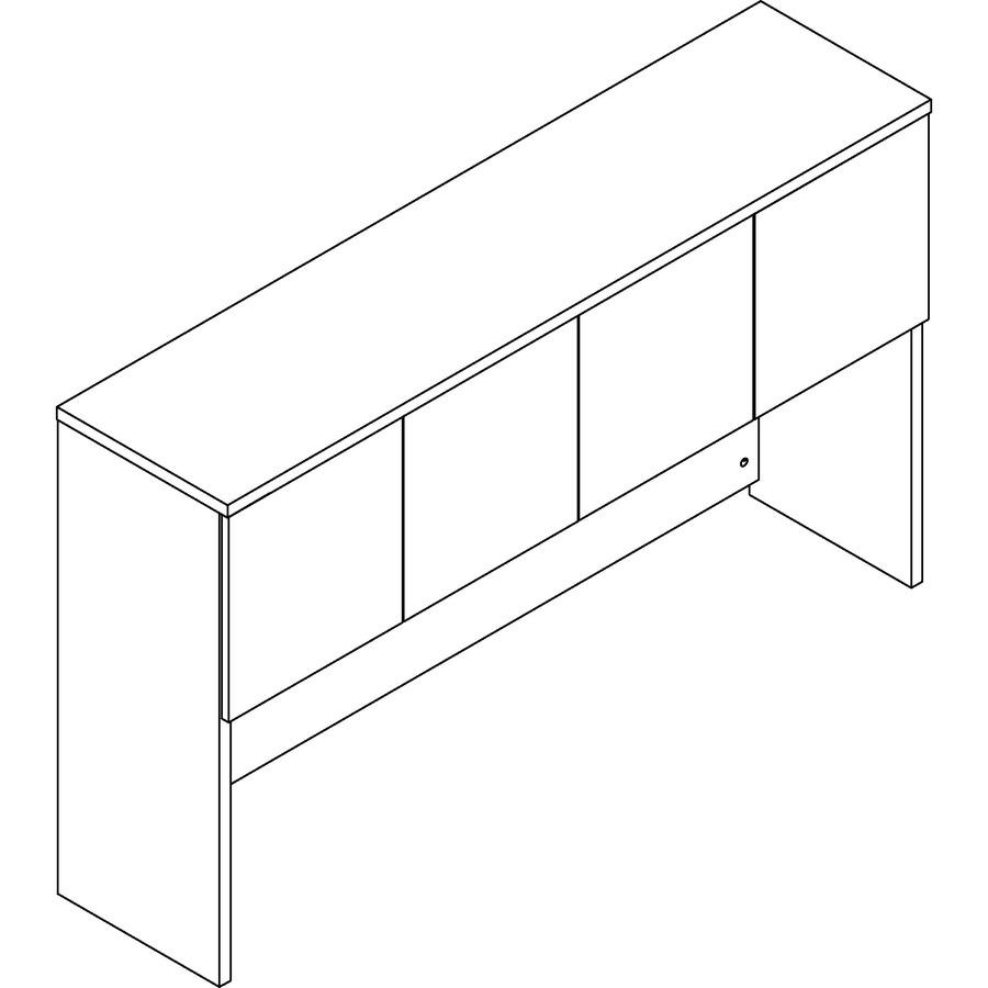 Lorell Prominence 2.0 Hutch - 39" Height x 66" Width x 16" Depth - 4 Door(s) - Material: Particleboard - Finish: Laminate - 1 Each. Picture 4