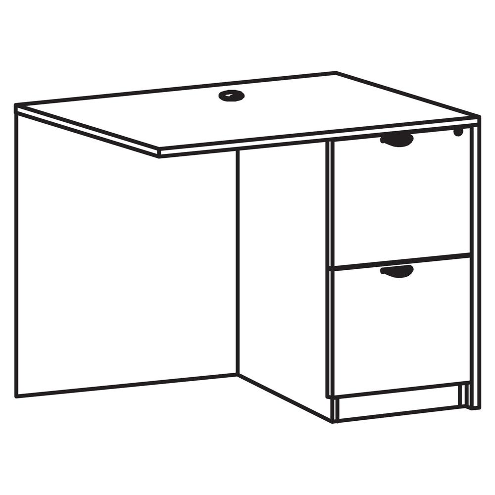 Lorell Prominence 2.0 Right Return - 29" Height x 42" Width x 24" Depth, 1" Thickness Top - Total Drawer(s): 2 - Band Edge - Material: Particleboard - Finish: Laminate - Durable, Mar Resistant, Burn R. Picture 3