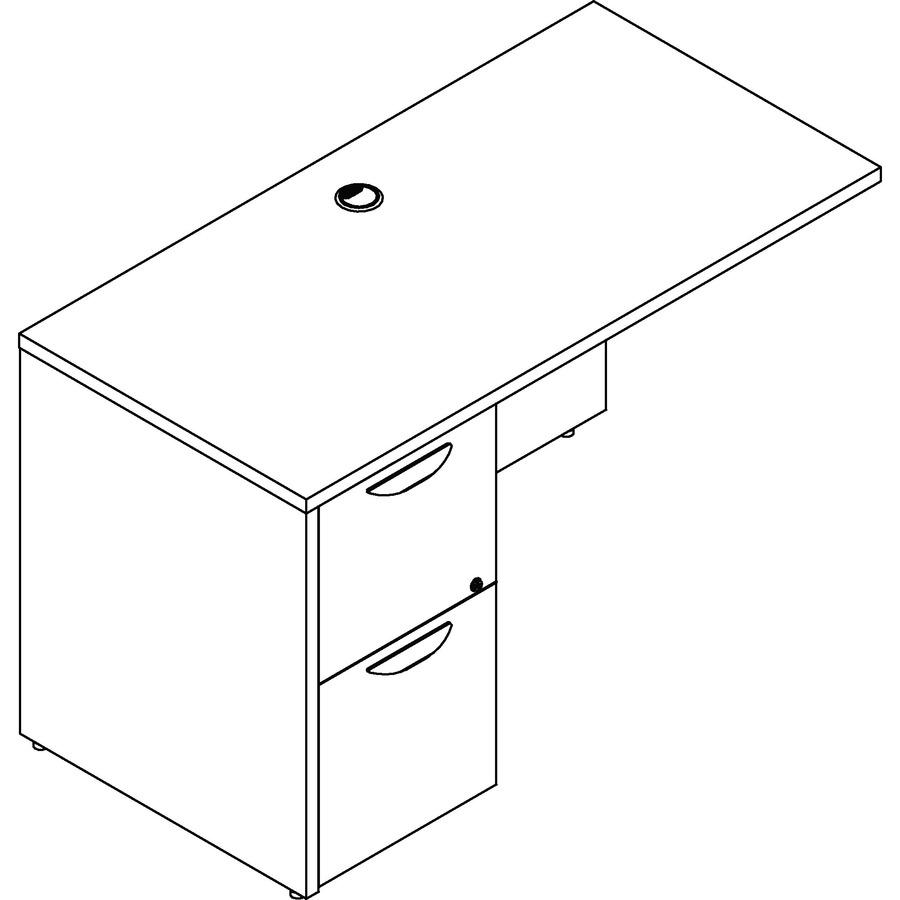 Lorell Prominence 2.0 Left Return - Rectangle - 29" Height x 48" Width x 24" Depth, 1" Thickness Top - Total Drawer(s): 2 - Band Edge - Material: Particleboard - Finish: Laminate - 1 Each. Picture 5