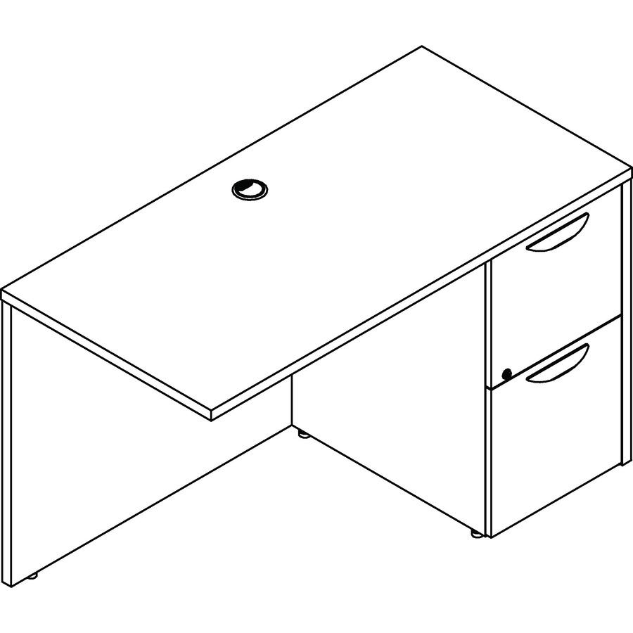 Lorell Prominence 2.0 Right Return - 29" Height x 48" Width x 24" Depth, 1" Thickness Top - Total Drawer(s): 2 - Band Edge - Material: Particleboard - Finish: Laminate - 1 Each. Picture 5