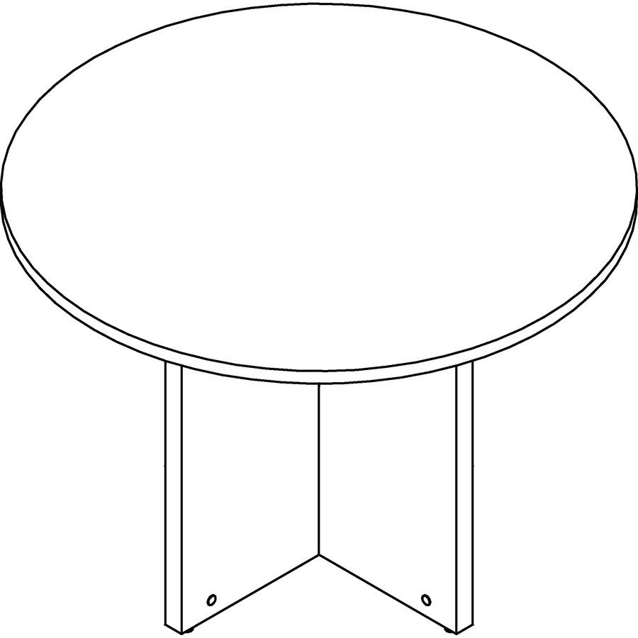 Lorell Prominence 2.0 Round Laminate Conference Table - 29" x 42" , 1" Top, 0.1" Edge - Material: Thermofused Melamine (TFM), Particleboard - Impact Resistant. Picture 3
