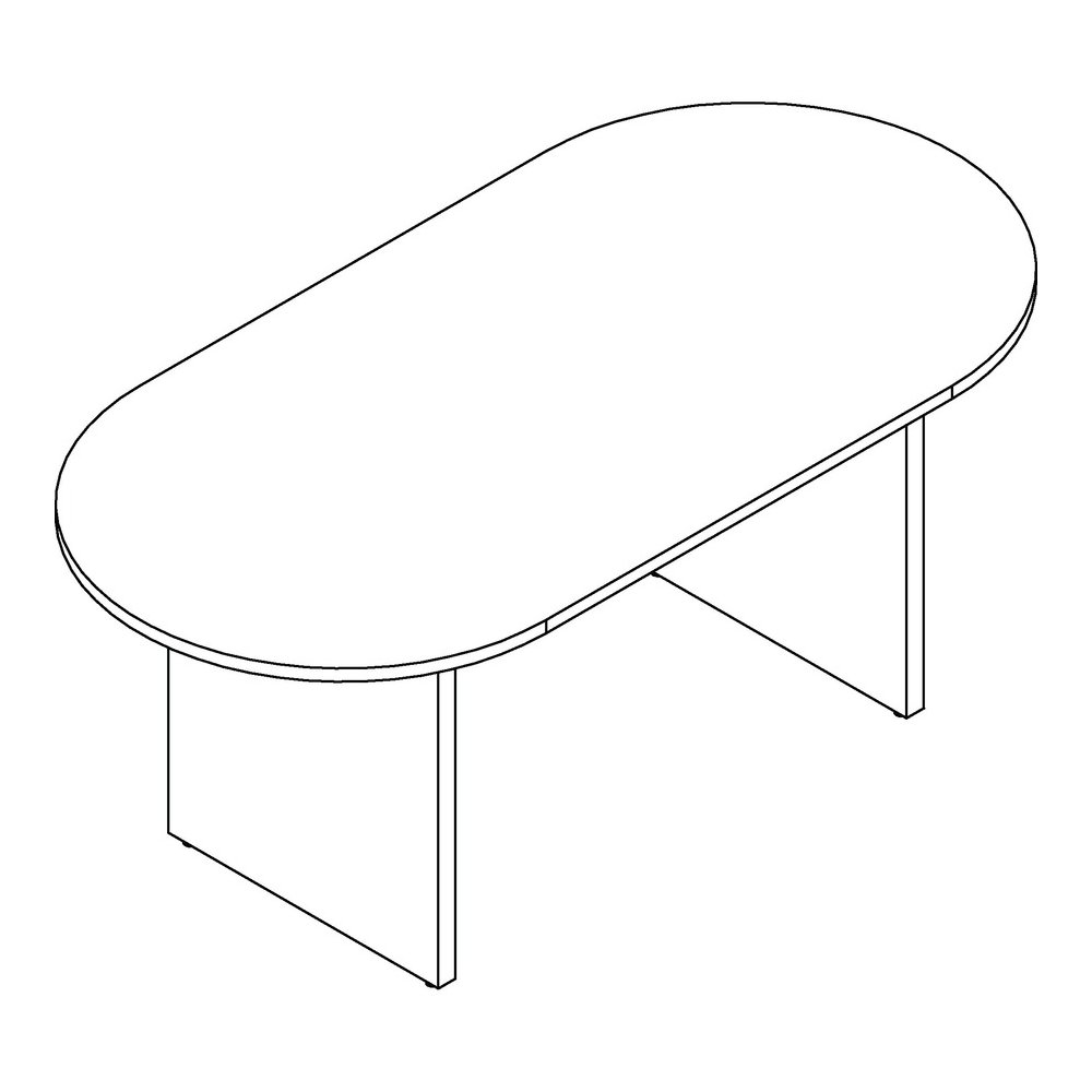 Lorell Prominence 2.0 Racetrack Conference Table - 72" x 36"29" Table, 1" Top, 0.1" Edge - Material: Particleboard, Thermofused Melamine (TFM) - Finish: Mahogany - Modesty Panel. Picture 3