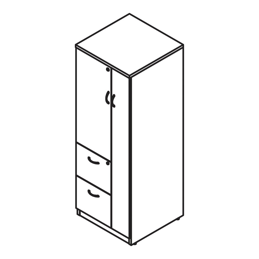 Lorell Essentials/Revelance Tall Storage Cabinet - 23.6" x 23.6"65.6" - 2 Drawer(s) - 2 Shelve(s) - Material: Medium Density Fiberboard (MDF), Particleboard - Finish: Weathered Charcoal - Abrasion Res. Picture 7