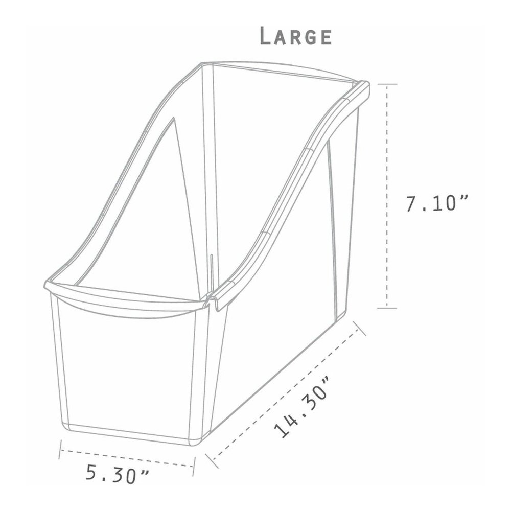 Storex Book Bins - 7" Height x 5.30" Width x 14.30" Length - Sturdy - Black - Plastic - 1 Carton. Picture 7