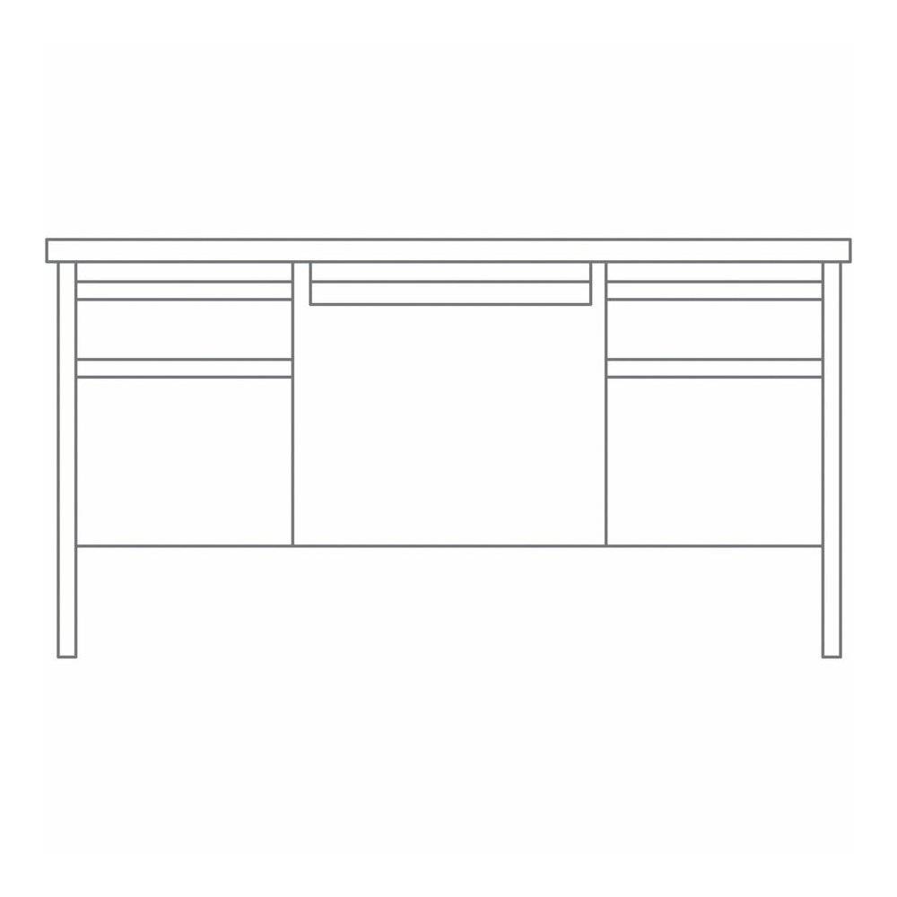 Lorell Fortress Series Double-Pedestal Teachers Desk - 29.5" Height x 60" Width x 30" Depth - Double Pedestal - T-mold Edge - Material: Steel - Finish: Gray - 1 Each. Picture 7