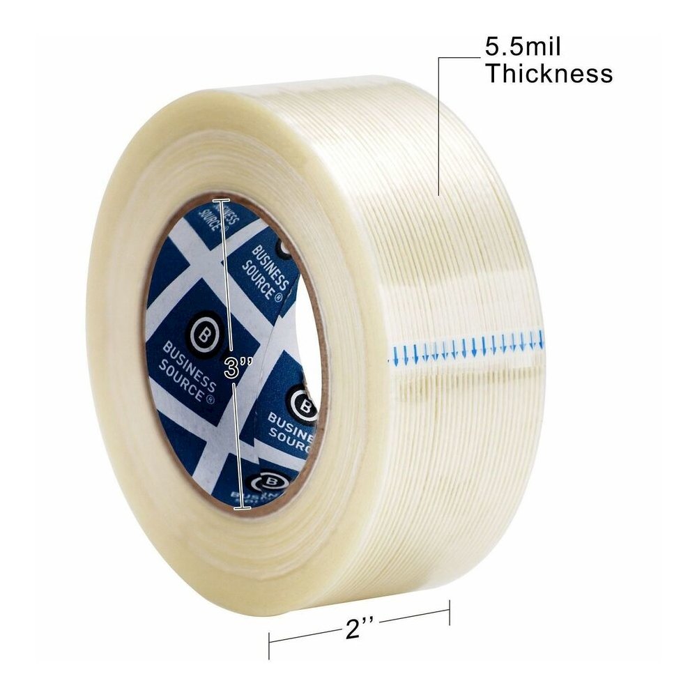 Business Source Filament Tape - 60 yd Length x 2" Width - 3" Core - White - Fiberglass Filament - For Reinforcing - 1 Roll. Picture 7