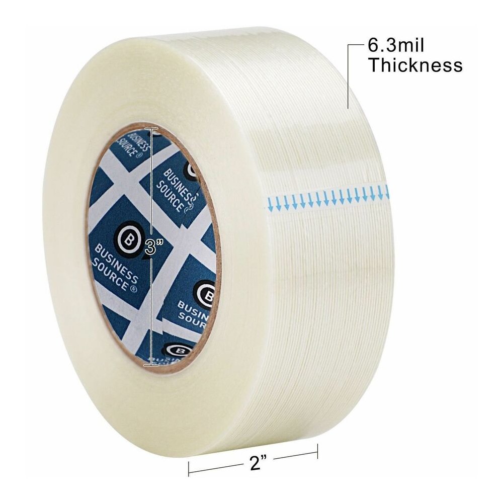 Business Source Heavy-duty Filament Tape - 60 yd Length x 2" Width - 3" Core - White - Fiberglass Filament Roll - 1 Roll. Picture 5