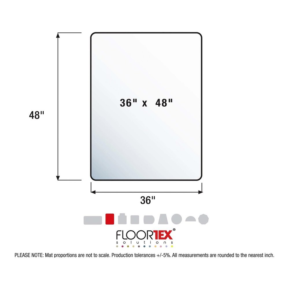 Floortex Ecotex Evolutionmat&reg; Anti-Slip Rectangular Chair Mat - Hard Floor, Pile Carpet, Home, Office - 48" Length x 36" Width x 0.075" Depth x 0.075" Thickness - Rectangular - Polymer - Clear - 1. Picture 7