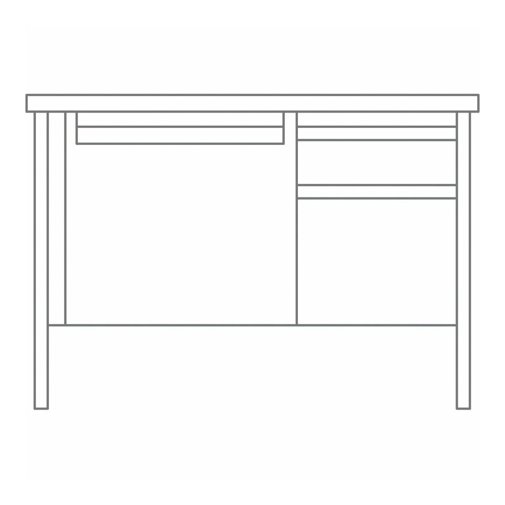 Lorell Fortress Series 48" Right-Pedestal Teachers Desk - 29.5" Height x 48" Width x 30" Depth - Single Pedestal on Right Side - T-mold Edge - Finish: Walnut Laminate - Durable, Scratch Resistant, Wat. Picture 6