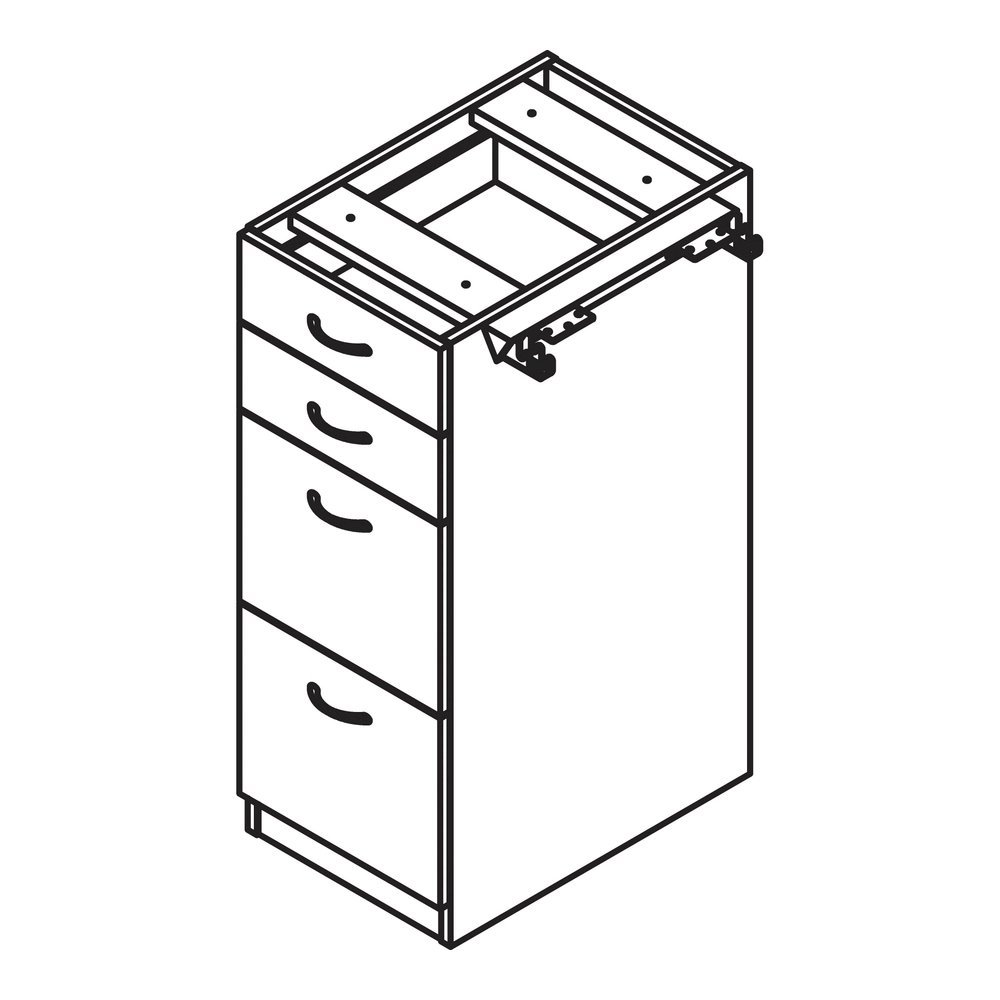 Lorell Relevance Series 4-Drawer File Cabinet - 40.4" Height x 15.5" Width x 23.6" Depth - Total Drawer(s): 4 - Material: Laminate - Finish: Walnut - 1 Each. Picture 7