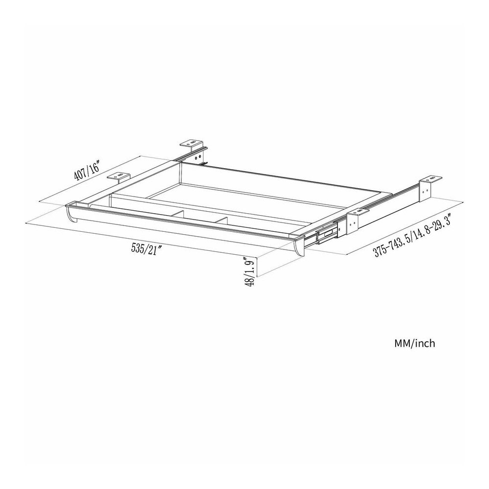 Lorell Laminate Desk 4-compartment Drawer - x 20.5" Width x 16" Depth - Material: Acrylonitrile Butadiene Styrene (ABS) - Finish: Black - 1 Each. Picture 10