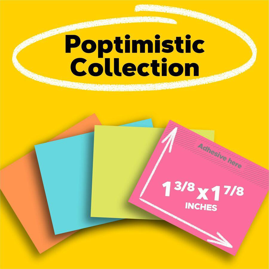 Post-it&reg; Notes Value Pack - 1 1/2" Flag/Note Width x 2" Flag/Note Length - Rectangle - 100 Sheets per Pad - Power Pink, Acid Lime, Aqua Splash, Vital Orange, Guava - Self-stick, Recyclable - 24 / . Picture 5