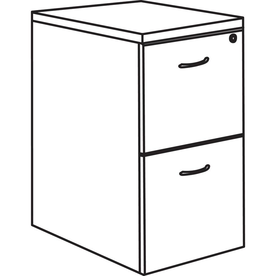 Lorell Essentials Series File/File Mobile File Cabinet - 28.3" Height x 16" Width x 22" Depth - Total Drawer(s): 2 - Finish: Weathered Charcoal, Laminate - Dual Wheel Caster, Durable, Built-in Hangrai. Picture 10