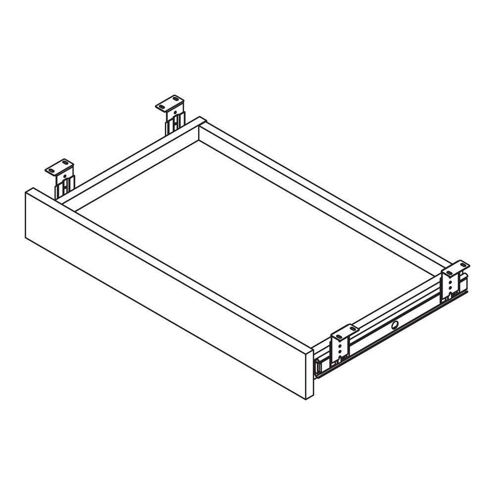Lorell Universal Center Drawer - 28.4" x 16.7" x 5.1" - Finish: Weathered Charcoal. Picture 9