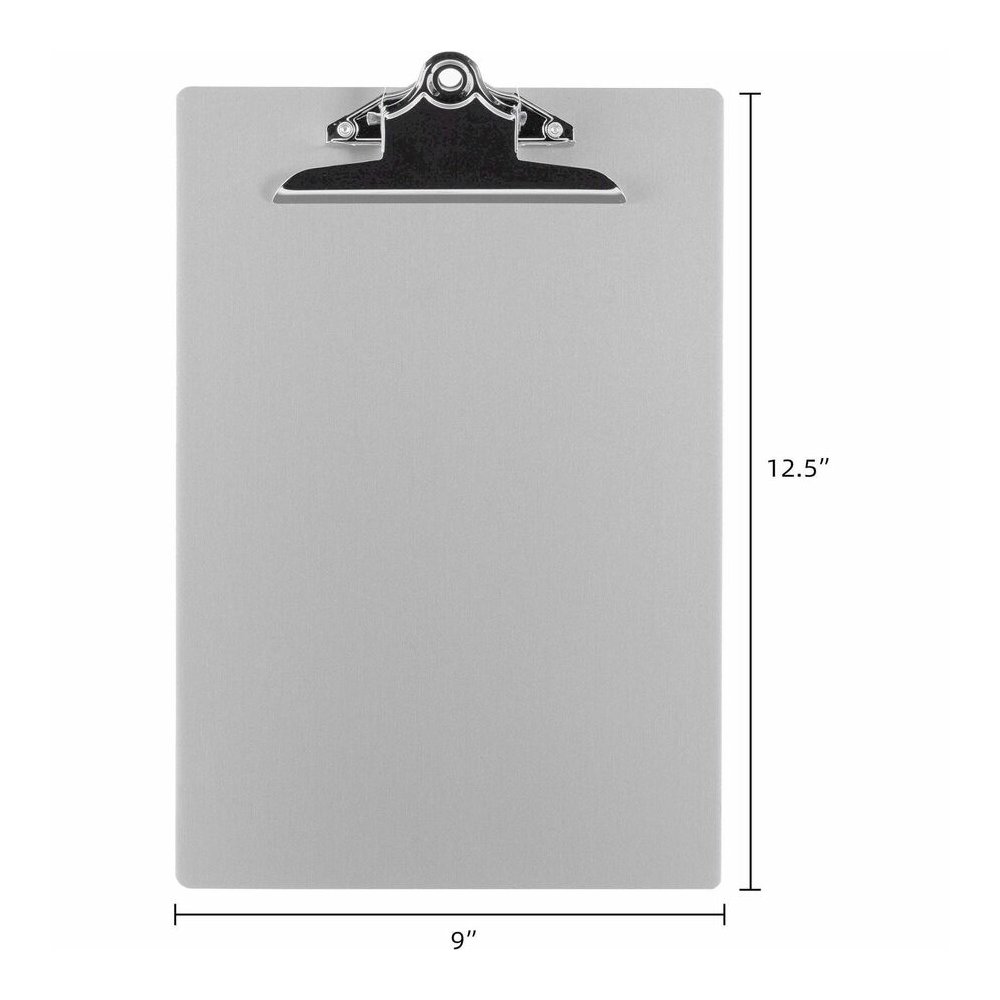 Business Source Aluminum Clipboard - 8 1/2" x 11" Sheet Size - Clamp - Aluminum - Silver - 1 Each. Picture 5