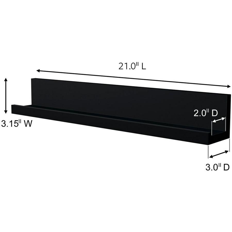 Command Picture Ledge - 3" Height x 3" Width x 21" Depth - Plastic - Gray - Adhesive, Residue-free, Reusable - 1 Each. Picture 5