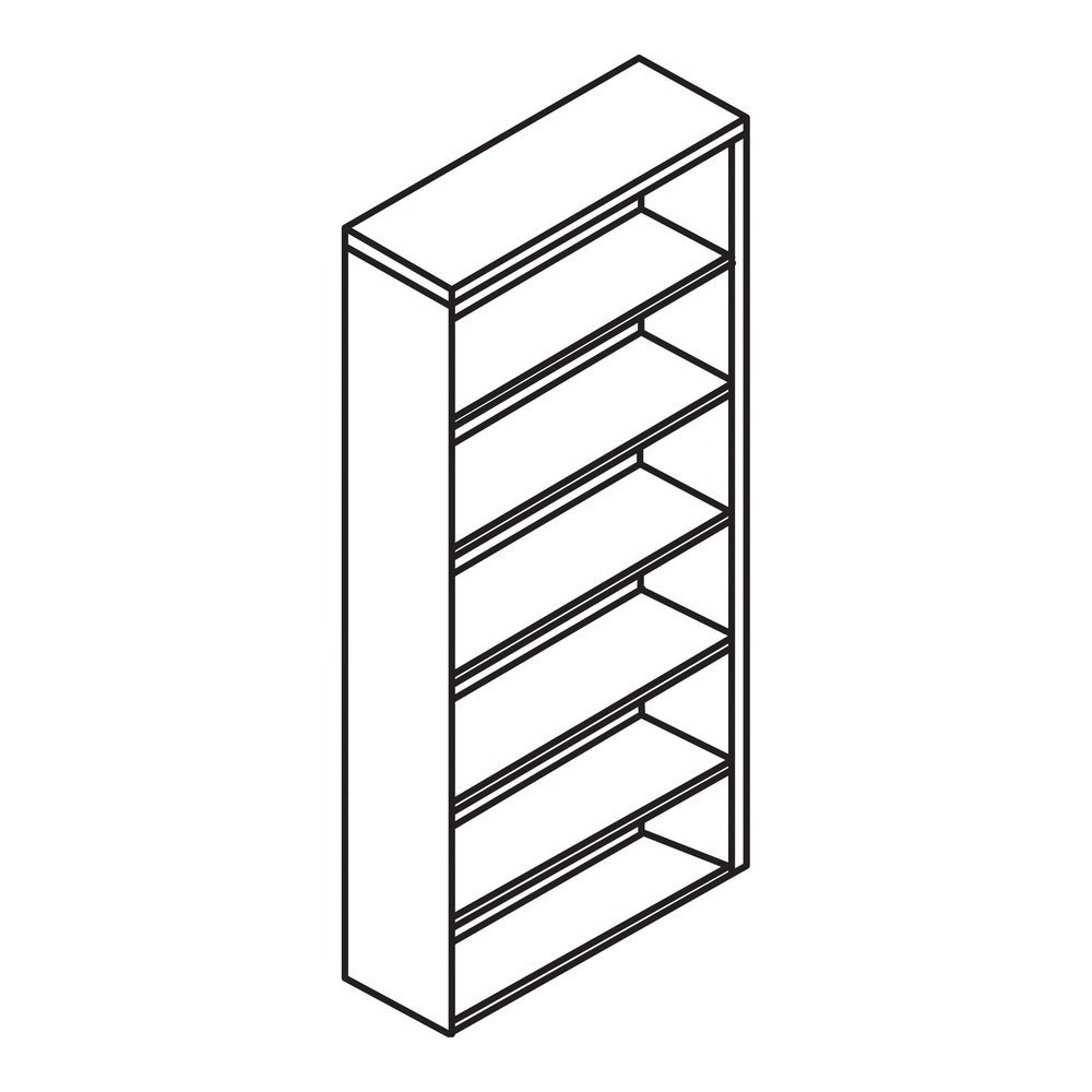Lorell Laminate Bookcase - 0.7" Thickness Shelf, 72" Height x 36" Width x 12" Depth - 6 Shelve(s) - 5 Adjustable Shelf(ves) - Square Edge - Material: Thermofused Laminate (TFL) - Finish: Espresso - St. Picture 5