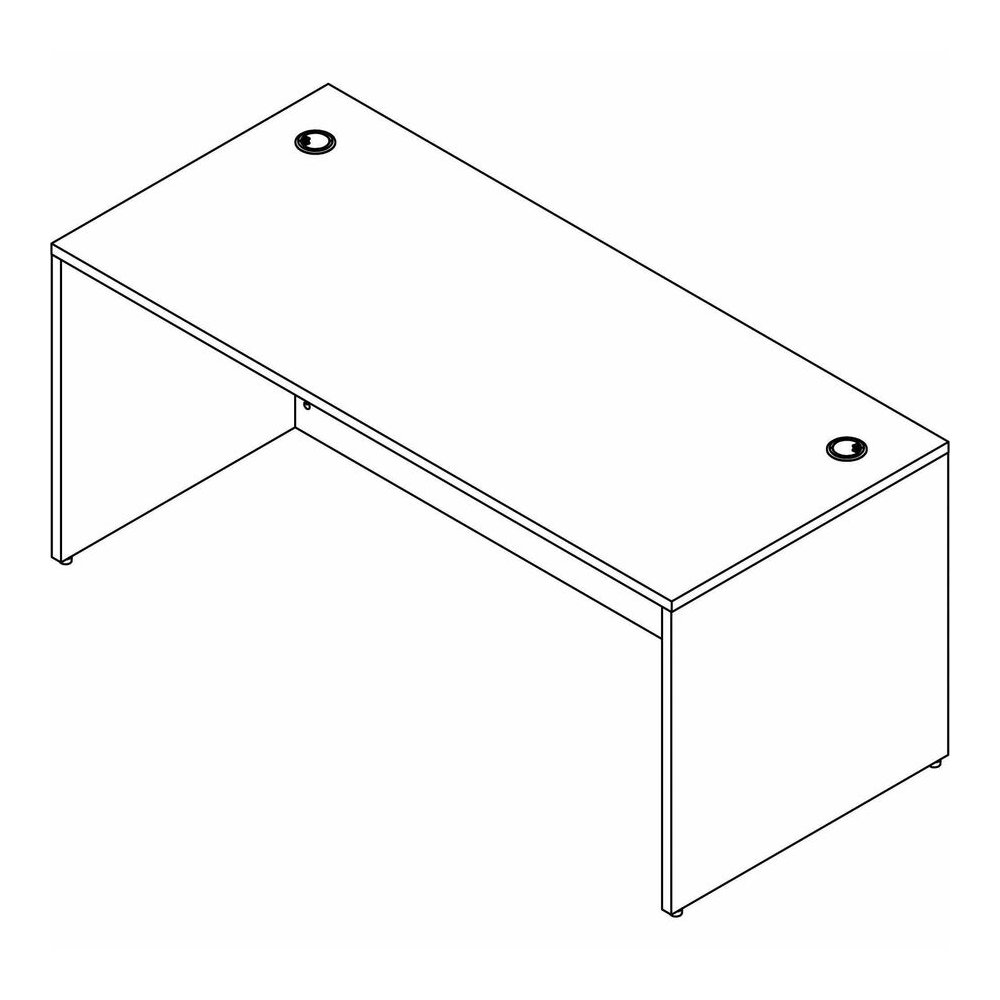 Lorell Essentials Series Rectangular Desk Shell - Rectangle - 29.5" Height x 66" Width x 30" Depth Desk Shell, 1" Thickness Top - Finish: Espresso - 1 Each. Picture 5