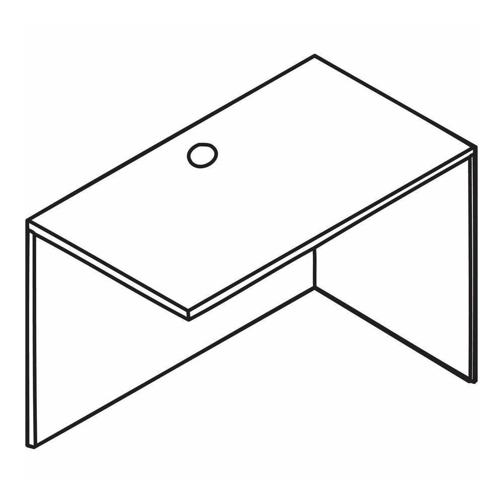 Lorell Essentials Series Return Shell - 29.5" Height x 48" Width x 24" Depth Return Shell, 1" Thickness Top - Finish: Espresso - Grommet, Adjustable Feet, Durable, Laminated, Cam Lock, Cord Management. Picture 5