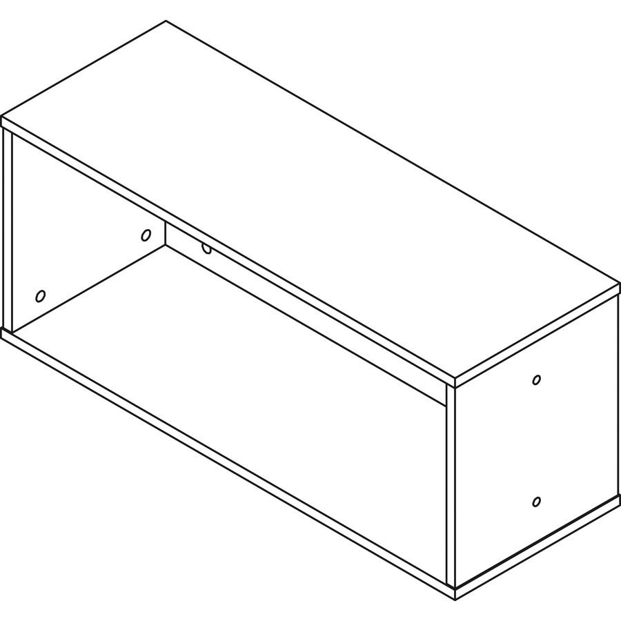 Lorell Panel System Open Storage Cabinet - 12.07" Height x 32.50" Width x 11.75" Depth - Charcoal - Laminate - 1 Each. Picture 8