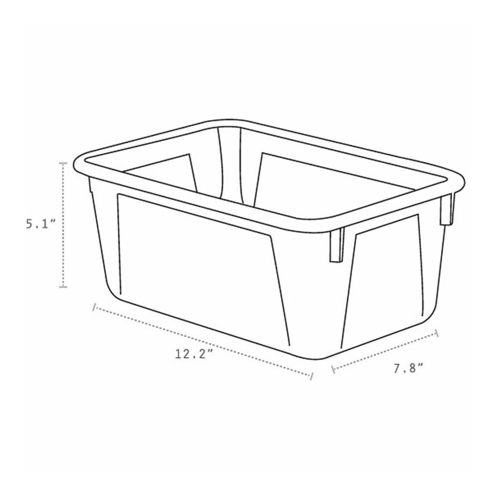 Storex Crystal Clear Cubby Bin - 5.18" Height x 7.80" Width x 12.09" Length - Clear - 5 / Carton. Picture 5
