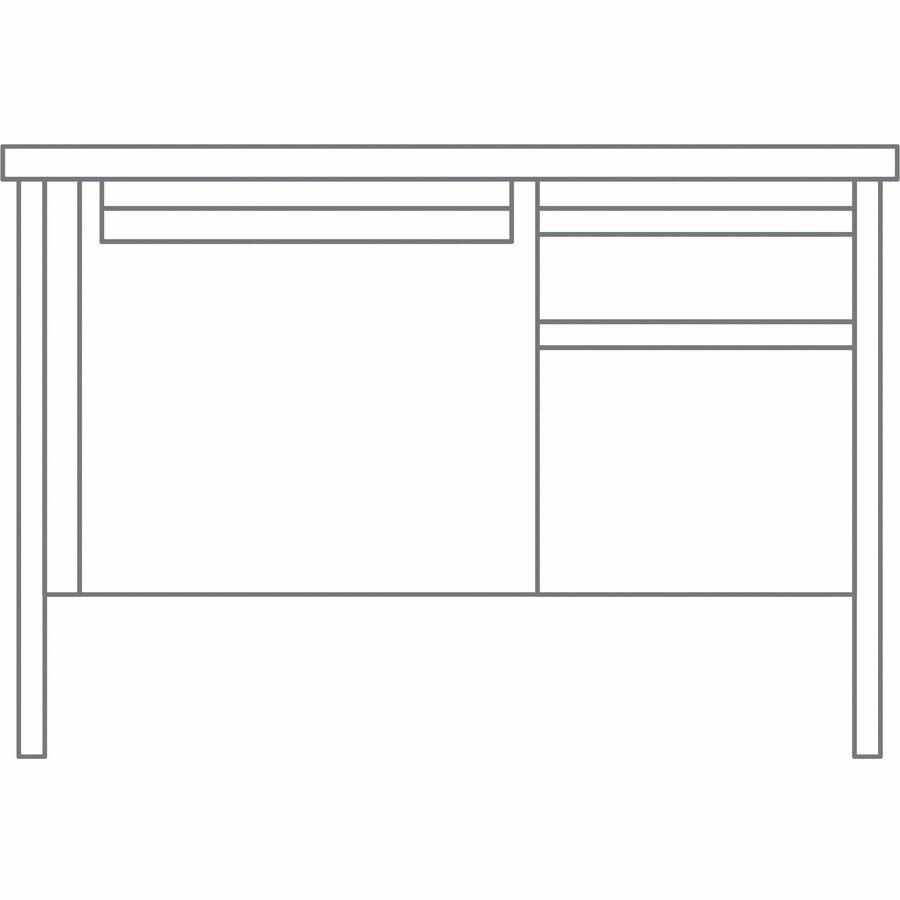 Lorell Fortress Series 48" Right Single-Pedestal Desk - 30" Height x 48" Width x 29.5" Depth, 0.7" Height Modesty Panel, 1.1" Thickness Top - Single Pedestal on Right Side - Square Edge - Material: St. Picture 8