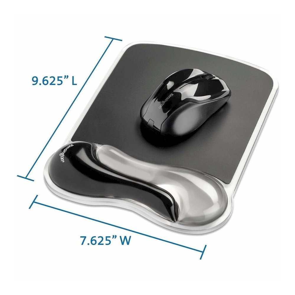 Kensington Duo Gel Mouse Pad Wrist Rest - 1.70" Height x 11.40" Width - Gray - Gel - 1 Each. Picture 8