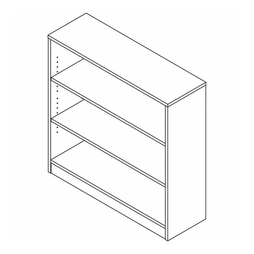 Lorell Laminate Bookcase - 36" Width x 12" Depth x 36" Height - 3 x Shelf(ves) - Laminated, Sturdy, Contemporary Style, Square Edge, Adjustable Shelf - Espresso - Medium Density Fiberboard (MDF), Lami. Picture 5