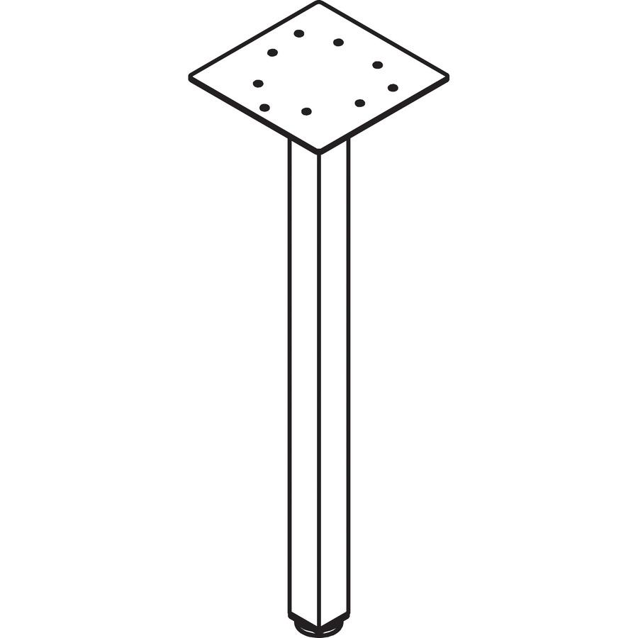 Lorell Relevance Series Offset Square Leg - Powder Coated Silver Square Leg Base - 28.50" Height x 7.87" Width - Workstation - Assembly Required - Metal Base Material - 1 Each. Picture 8