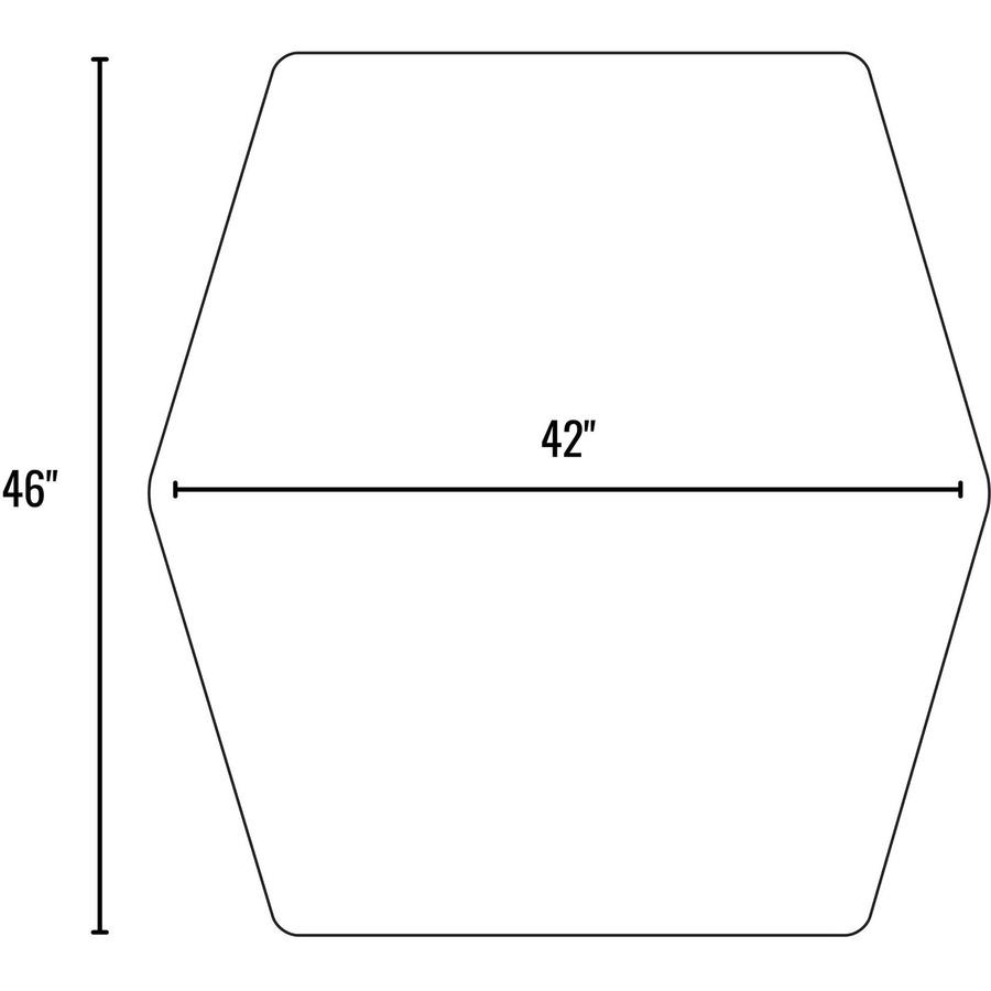 ES ROBBINS Game Zone Chair Mat - Medium Pile Carpet, Hard Floor - 46" Length x 42" Width - Hexagon - Vinyl - Black - 1Each. Picture 9