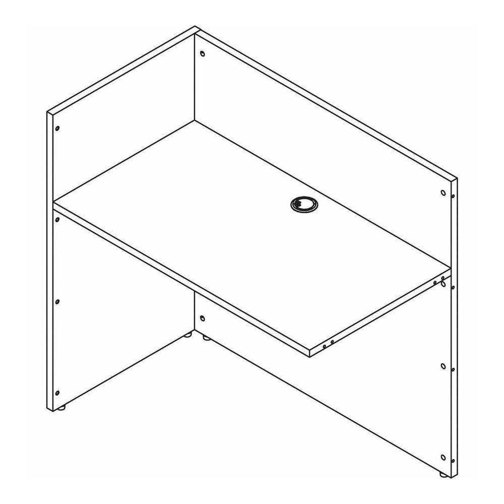 Lorell Essentials Series Reception Return - 41.5" Height x 42" Width x 24" Depth - Material: Laminate - Finish: Espresso - 1 Each. Picture 7