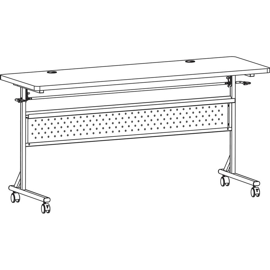 Lorell Shift 2.0 Flip and Nesting Mobile Table - Laminated Rectangle Top - 198 lb Capacity - 60" Table Top Length x 24" Table Top Width x 1" Table Top Thickness - 29.50" Height - Assembly Required - C. Picture 15