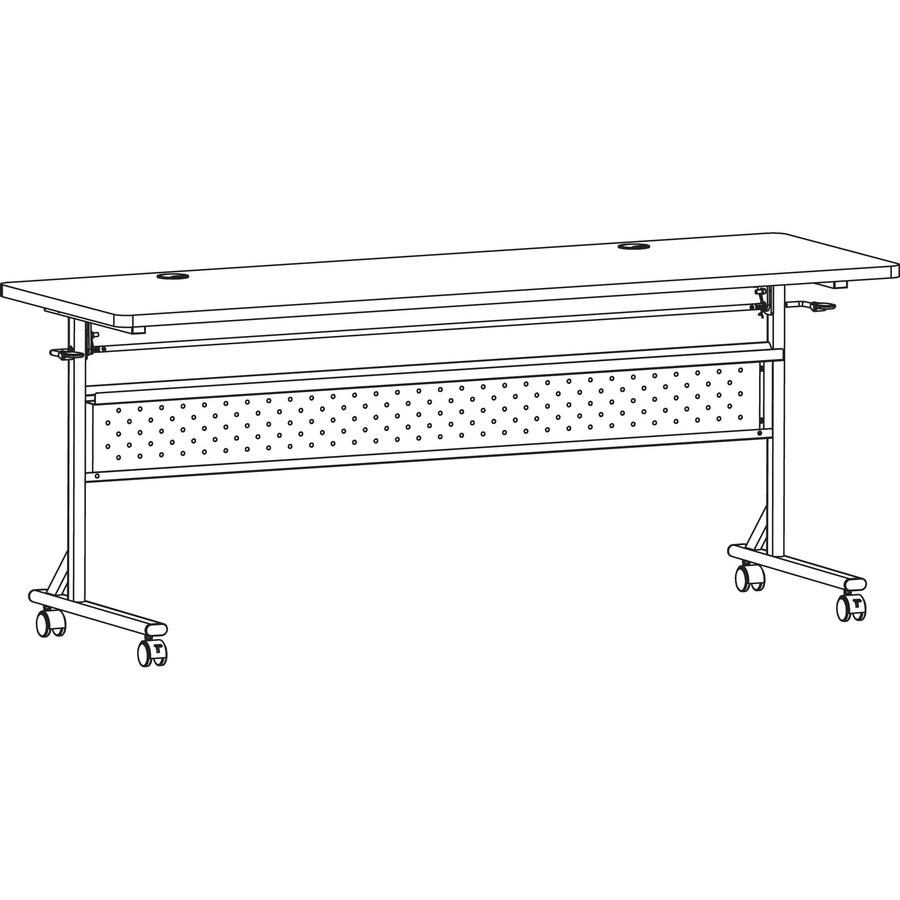 Lorell Shift 2.0 Flip and Nesting Mobile Table - Laminated Rectangle Top - 198 lb Capacity - 72" Table Top Length x 24" Table Top Width x 1" Table Top Thickness - 29.50" Height - Assembly Required - W. Picture 17