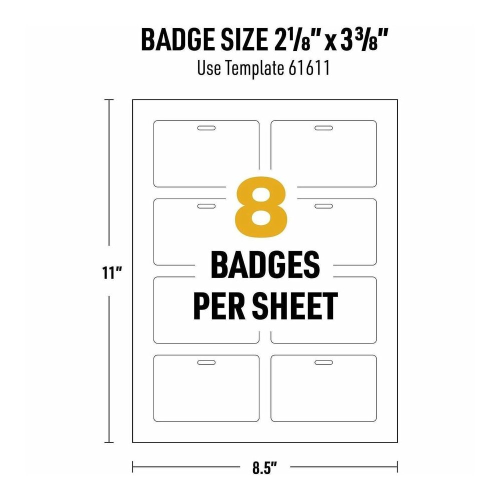 Avery&reg; Name Badge - Print/Message - "Landscape - 2.1" Width x 3.4" Height - Rectangular Shape - Double Sided - Durable, Hand Writable, Printable, Water Resistant, Chemical Resistant, Abrasion Resi. Picture 8