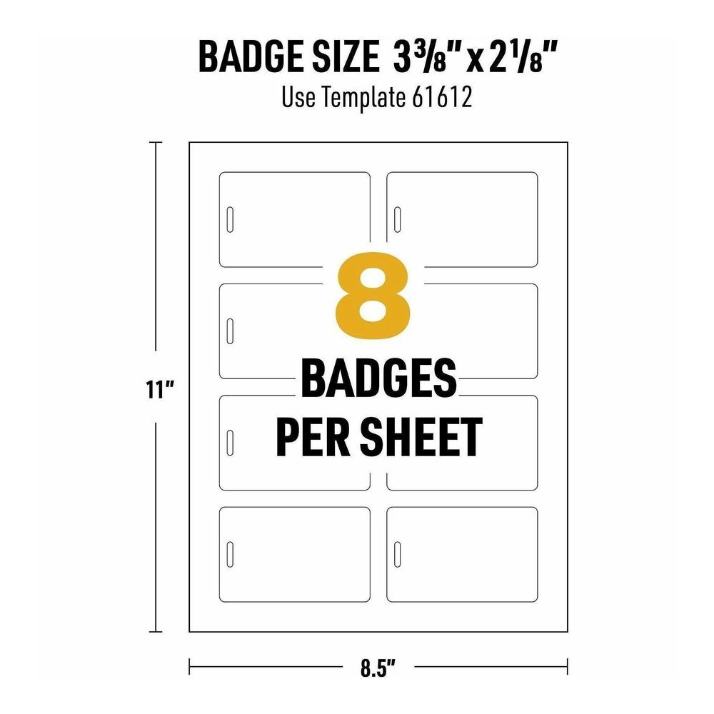 Avery&reg; Name Badge - Print/Message - "Vertical, Portrait - 2.1" Width x 3.4" Height - Rectangular Shape - Double Sided - Durable, Hand Writable, Printable, Water Resistant, Chemical Resistant, Abra. Picture 9