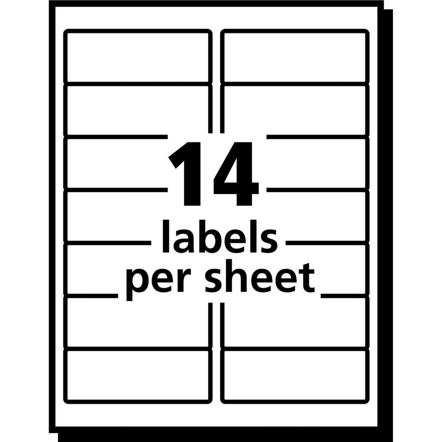 Avery&reg; Easy Peel Inkjet Printer Mailing Labels - 1 21/64" Width x 4" Length - Permanent Adhesive - Rectangle - Inkjet - Matte - Clear - Film - 14 / Sheet - 25 Total Sheets - 350 Total Label(s) - 3. Picture 5