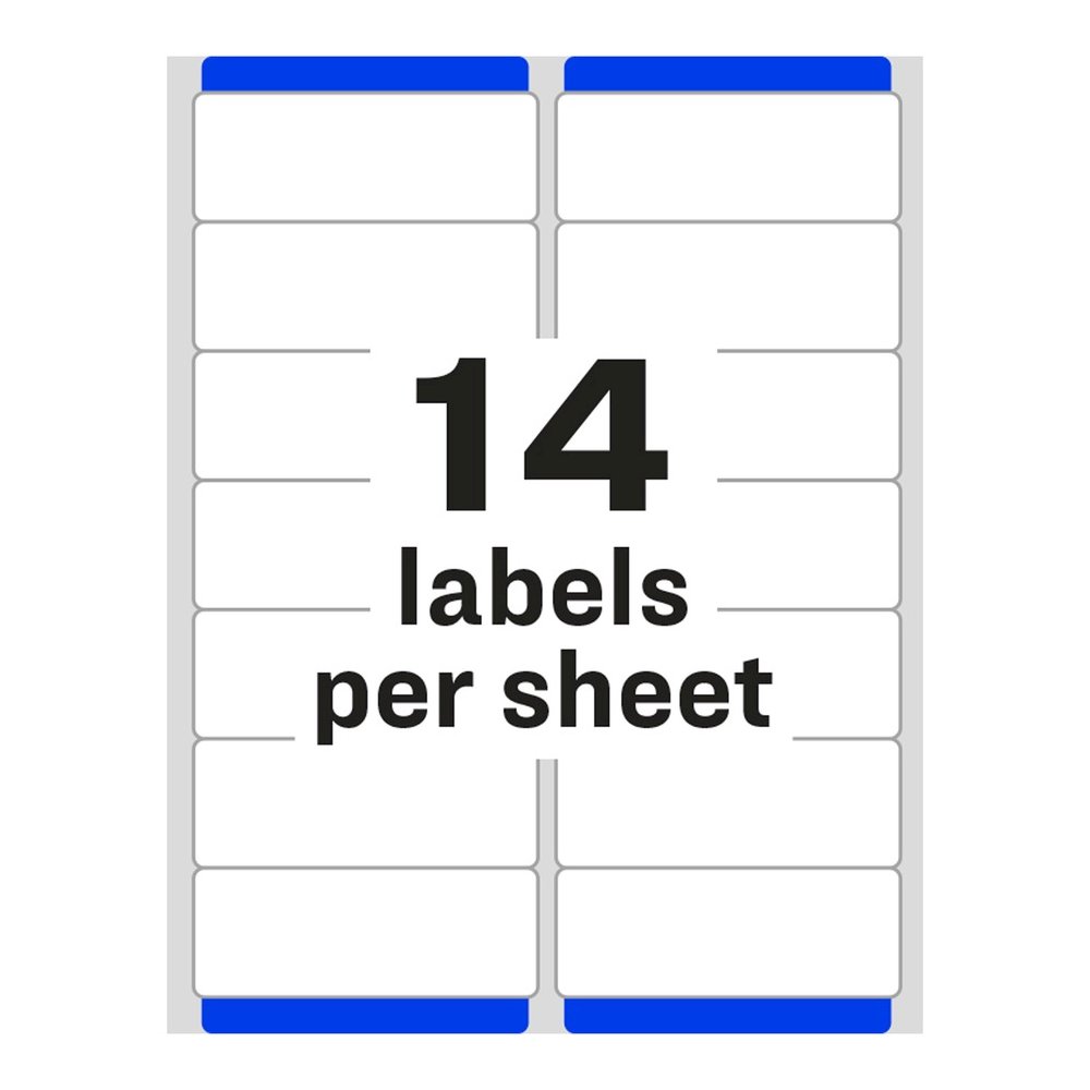 Avery&reg; Easy Peel Address Labels, 1-1/3" x 4" , 3,500 Labels (5962) - x 1 21/64" Width x 4" Length - Permanent Adhesive - Rectangle - Laser - Matte - White - Paper - 14 / Sheet - 250 Total Sheets -. Picture 3