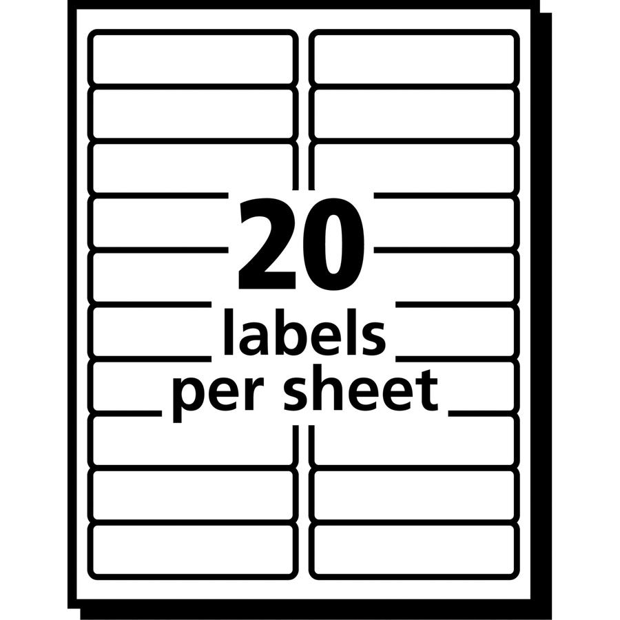 Avery&reg; Easy Peel Return Address Labels - 1" Width x 4" Length - Permanent Adhesive - Rectangle - Laser - Matte - Clear - Film - 20 / Sheet - 50 Total Sheets - 1000 Total Label(s) - 1000 / Box. Picture 6