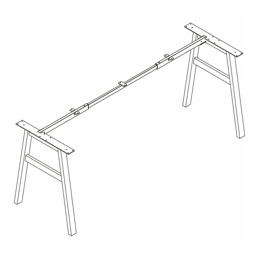 Lorell Table Base - Powder Coated A-shaped, Black Base - 28.50" Height x 71.60" Width x 23.20" Depth - Metal Base Material - 1 Each. Picture 8