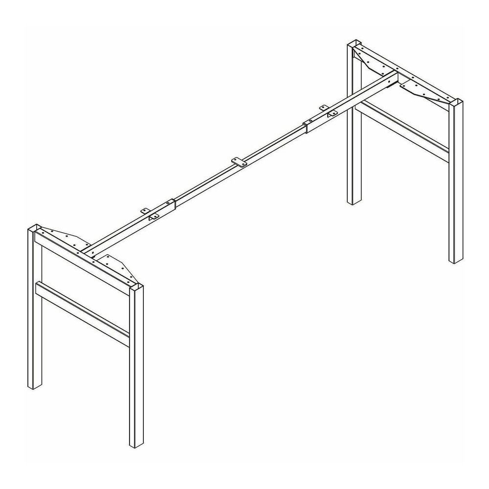 Lorell Table Base - Powder Coated H-shaped, Silver Base - 28.50" Height x 71.60" Width x 23.20" Depth - Metal Base Material - 1 Each. Picture 8