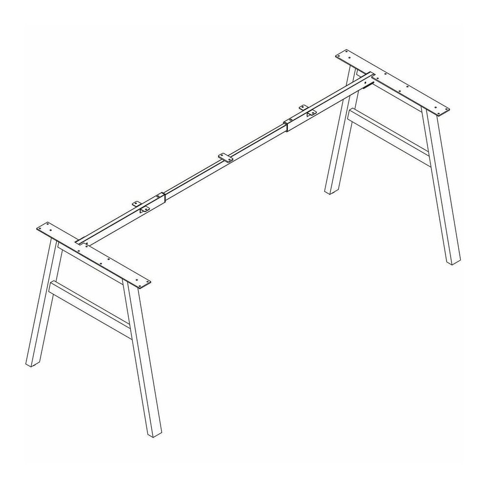 Lorell Table Base - Powder Coated A-shaped, Black Base - 28.50" Height x 71.60" Width x 29.10" Depth - Metal Base Material - 1 Each. Picture 8